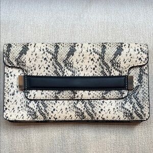 Steve Madden faux snakeskin clutch